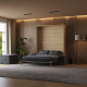 SMARTBett Wall Bed M1 140x200 Vertical Kaiserberg Oak with Sofa Anthracite