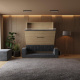 SMARTBett Wall Bed M1 140x200 Vertical Kaiserberg Oak with Sofa Anthracite 25 cm Armrests