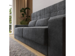 SMARTBett Schrankbett M1 140x200 Vertikal Perlgrau mit Sofa Anthrazit