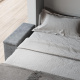 SMARTBett Wall Bed M1 140x200 Vertical Pearl Grey with Sofa Anthracite with Armrest 25 cm Drawers