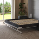 SMARTBett Wall Bed M1 140x200 Vertical Pearl Grey with Sofa Anthracite with Armrest 25 cm Drawers