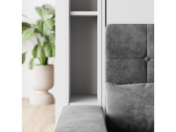 SMARTBett narrow standing shelf M1 (width 23 cm) LED lighting White