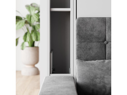 SMARTBett narrow standing shelf M1 (width 23 cm) LED lighting Pearl grey