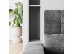 SMARTBett narrow standing shelf M1 (width 23 cm) LED lighting Pearl grey