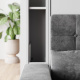 SMARTBett narrow standing shelf M1 (width 23 cm) LED lighting Pearl grey