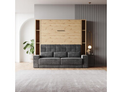SMARTBett narrow standing shelf M1 (width 23 cm) LED lighting Wild Oak