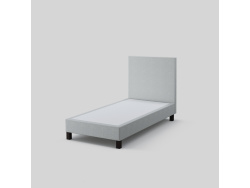 Polsterbett Einzelbett Doppelbett 100x200cm Hellbeige inkl. Matratze  für Hotel Gästezimmer Schlafzimmer