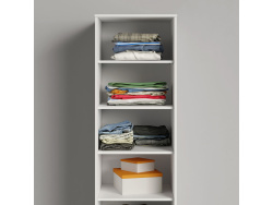 SMARTBett Schrank Kleiderschrank 50cm Weiß/ Weiß Hochglanz