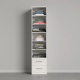 SMARTBett Schrank Kleiderschrank 50cm Weiß/ Weiß Hochglanz