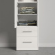 SMARTBett Schrank Kleiderschrank 50cm Weiß/ Weiß Hochglanz