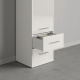 SMARTBett Schrank Kleiderschrank 50cm Weiß/ Weiß Hochglanz