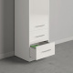 SMARTBett Schrank Kleiderschrank 50cm Weiß/ Weiß Hochglanz