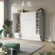 SMARTBett Schrank Kleiderschrank 50cm Weiß