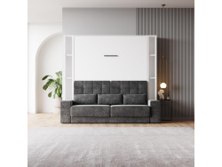 SMARTBett Schrankbett Set mit Sofa M1 180x200 + 2 Standregale inkl.LED