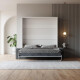 SMARTBett wall unit set with wall bed M1 180x200 + 2 standing shelves incl. LED / optionally with sofa / white with SOFA