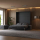 SMARTBett wall unit set with wall bed M1 180x200 + 2 standing shelves incl. LED / optionally with sofa / anthracite with SOFA