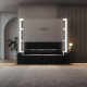 SMARTBett Wohnwand Set mit Schrankbett M1 160x200 + 2 Standregale inkl.LED mit SOFA