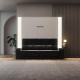 SMARTBett Wohnwand Set mit Schrankbett M1 160x200 + 2 Standregale inkl.LED mit SOFA