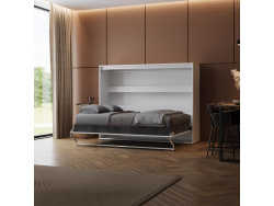 SMARTBett Schrankbett 160x200 Horizontal M2 Tiefe 55cm Weiss ohne Polsterrahmen