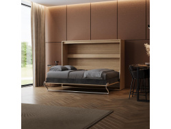 SMARTBett Schrankbett 160x200 Horizontal M2 Tiefe 55cm  Kaiserberg Eiche ohne Polsterrahmen inkl. Beleuchtung