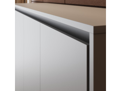 SMARTBett Schrankbett 160x200 Horizontal M2 Tiefe 55cm Perlgrau mit Polsterrahmen