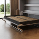 SMARTBett Schrankbett 160x200 Horizontal M2 Tiefe 55cm Perlgrau mit Polsterrahmen