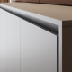 SMARTBett Schrankbett 160x200 Horizontal M2 Tiefe 55cm Perlgrau ohne Polsterrahmen inkl. Beleuchtung