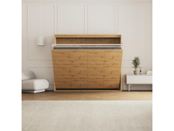 SMARTBett Schrankbett 160x200 Horizontal M2 Tiefe 55cm Wildeiche