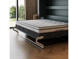 SMARTBett Wall Bed 160x200 Horizontal M2 Depth 55cm Rock Green with Upholstered frame