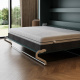 SMARTBett Wall Bed 160x200 Horizontal M2 Depth 55cm Rock Green with Upholstered frame