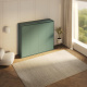 SMARTBett Schrankbett 160x200 Horizontal M2 Tiefe 55cm Stein Grün mit Polsterrahmen inkl. Beleuchtung