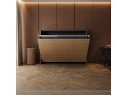 SMARTBett Wall Bed 160x200 Horizontal M2 Depth 55cm Anthracite / Kaiserberg Oak