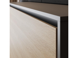 SMARTBett Schrankbett 160x200 Horizontal M2 Tiefe 55cm Anthrazit / Kaiserberg Eiche mit Polsterrahmen inkl. Beleuchtung