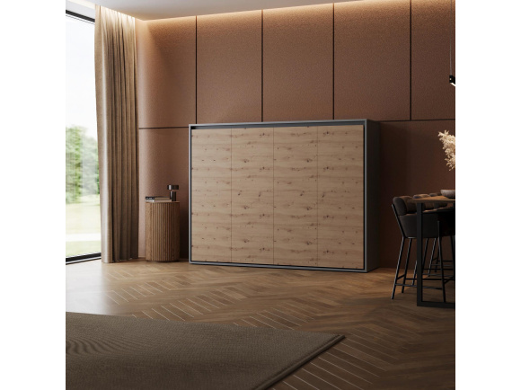 SMARTBett wall bed M2 Horizontal 100x200 with upholstered frame
