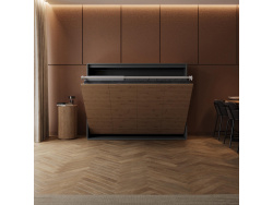 SMARTBett Wall Bed 160x200 Horizontal M2 Depth 55cm Anthracite / Kaiserberg Oak