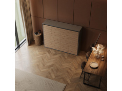 SMARTBett Wall Bed 160x200 Horizontal M2 Depth 55cm Anthracite / Kaiserberg Oak