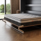 SMARTBett Wall Bed 160x200 Horizontal M2 Depth 55cm Anthracite / Kaiserberg Oak with Upholstered frame