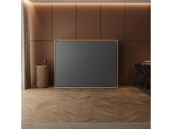 SMARTBett Schrankbett 160x200 Horizontal M2 Tiefe 55cm  Kaiserberg Eiche / Anthrazit mit Polsterrahmen inkl. Beleuchtung