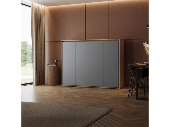 SMARTBett Schrankbett M2 Horizontal 100x200 mit Polsterrahmen