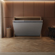 SMARTBett Wall Bed 160x200 Horizontal M2 Depth 55cm  Kaiserberg Oak / Pearl grey with Upholstered frame