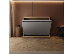 SMARTBett Wall Bed 160x200 Horizontal M2 Depth 55cm  Kaiserberg Oak / Pearl grey without upholstered frame