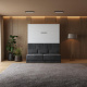 SMARTBett Schrankbett M1 160x200 Vertikal Weiss mit SOFA Anthrazit