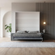 SMARTBett Schrankbett M1 160x200 Vertikal Weiss mit SOFA Anthrazit