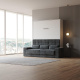 SMARTBett Schrankbett M1 160x200 Vertikal Weiss mit SOFA Anthrazit