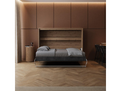 Murphy bed SMARTBett 140x200 Horizontal(M2 55cm depth) Wild oak /Anthracite Waves