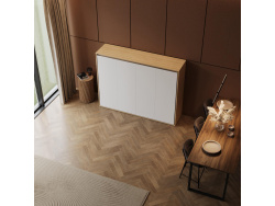SMARTBett Wall Bed 160x200 Horizontal M2 Depth 55cm  Kaiserberg Oak with Upholstered frame without