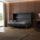 SMARTBett Wall Bed 160x200 Horizontal M2 Depth 55cm Anthracite /Anthracite  Waves