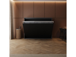 SMARTBett Schrankbett 140x200 Horizontal (M2 55cm Tiefe) Anthrazit / WAVES Anthrazit