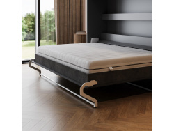 SMARTBett Schrankbett 140x200 Horizontal (M2 55cm Tiefe) Anthrazit / WAVES Anthrazit