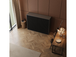 SMARTBett Schrankbett 140x200 Horizontal (M2 55cm Tiefe) Anthrazit / WAVES Anthrazit